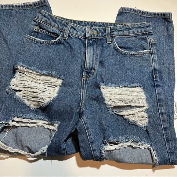 LF Carmar Shredded High Rise Blue Jeans - Picture 2 of 5